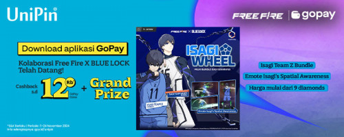 November – Kolaborasi Free Fire X BLUE LOCK Telah Datang! Top up Diamonds Free Fire Dapatkan Cashback 12Ribu GoPay Coins!